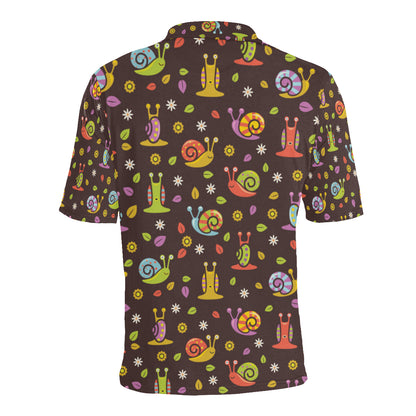 Snail Pattern Print Design 01 Men Polo Shirt