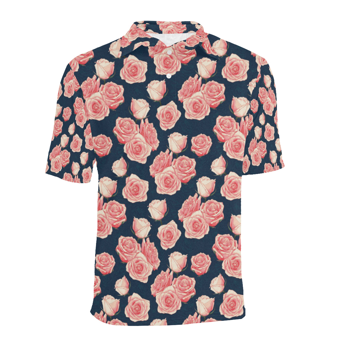 Rose Pattern Print Design A03 Men Polo Shirt