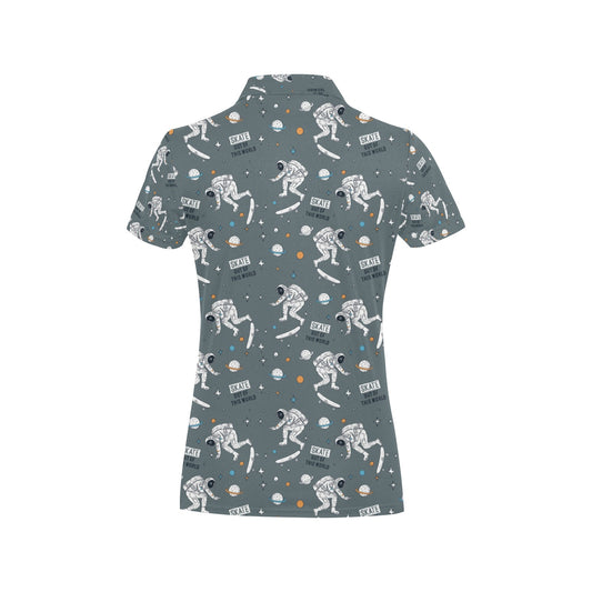 Skateboard Print Design LKS306 Women's Polo Shirt