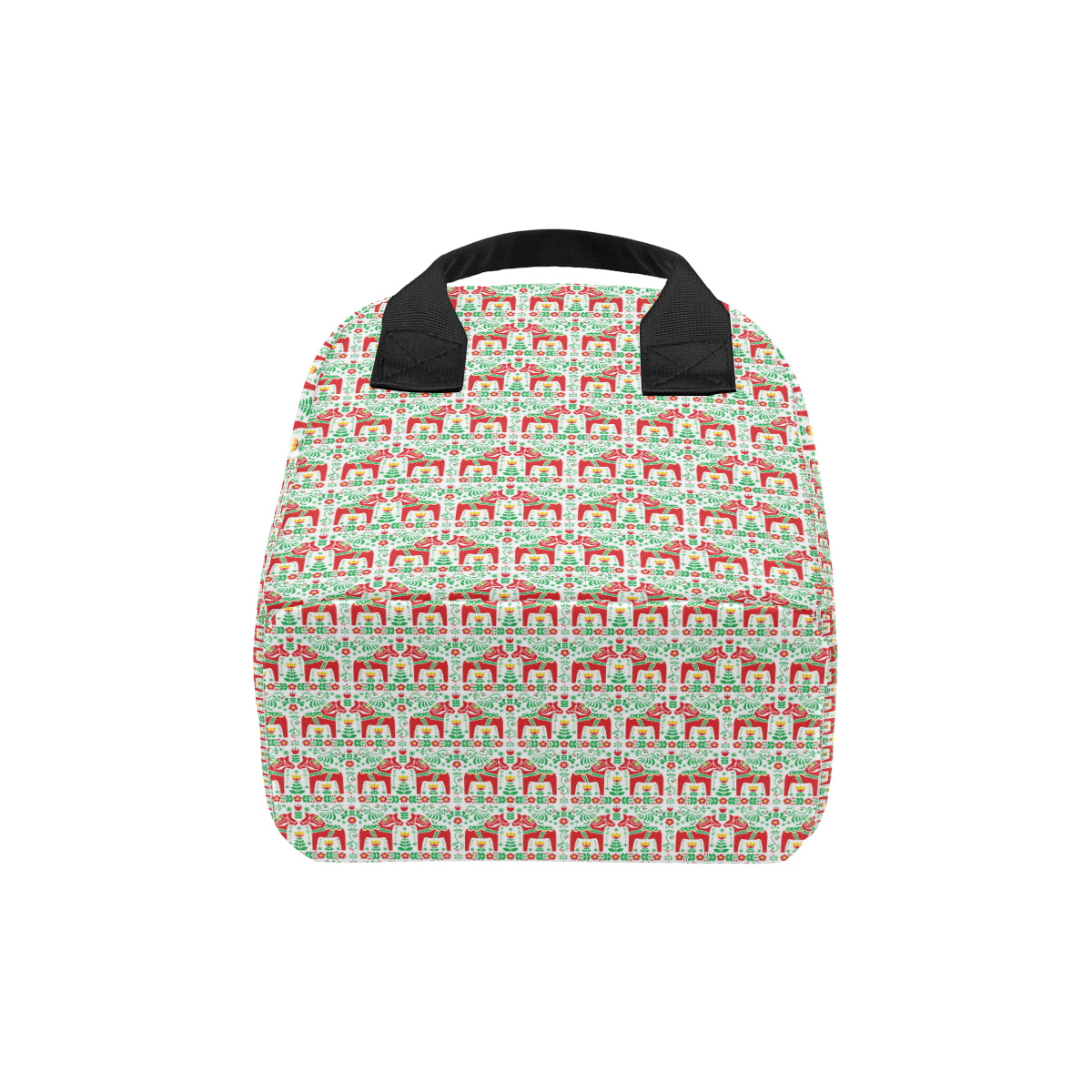 Swedish Dala Style Pattern Insulated Lunch Bag