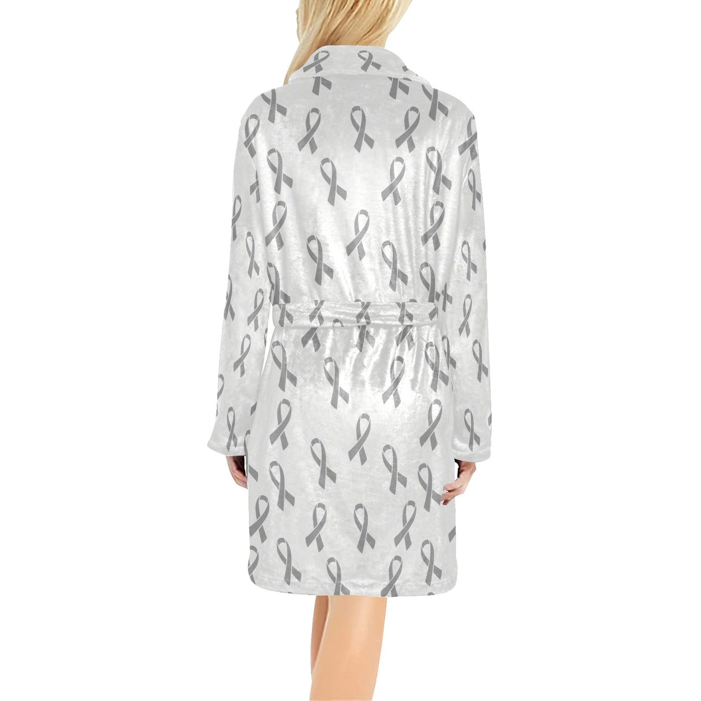 Brain cancer Pattern Print Design 01 Women's Fleece Robe