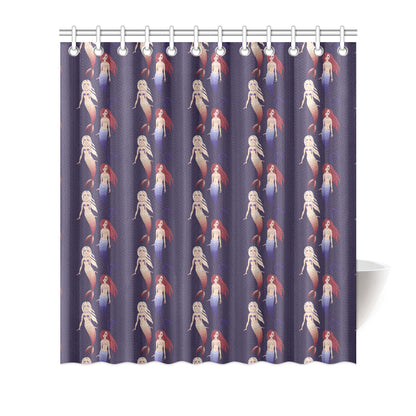 Mermaid Pattern Print Design 02 Shower Curtain