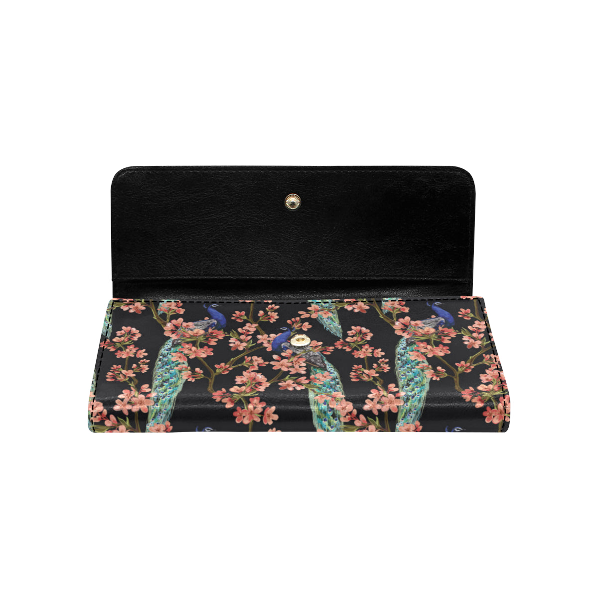 Peacock Pattern Print Design A01 Women's Trifold Wallet