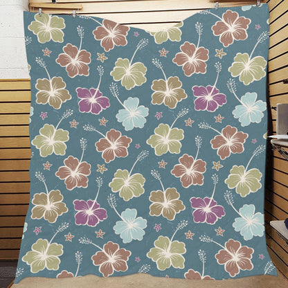 Hibiscus Pattern Print Design HB033 Premium Quilt