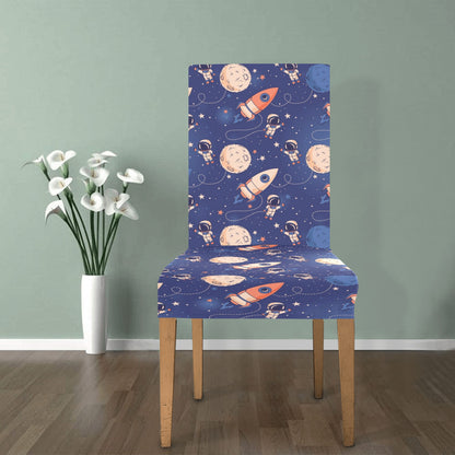 Space Astronaut Rocket Print Design LKS304 Dining Chair Slipcover