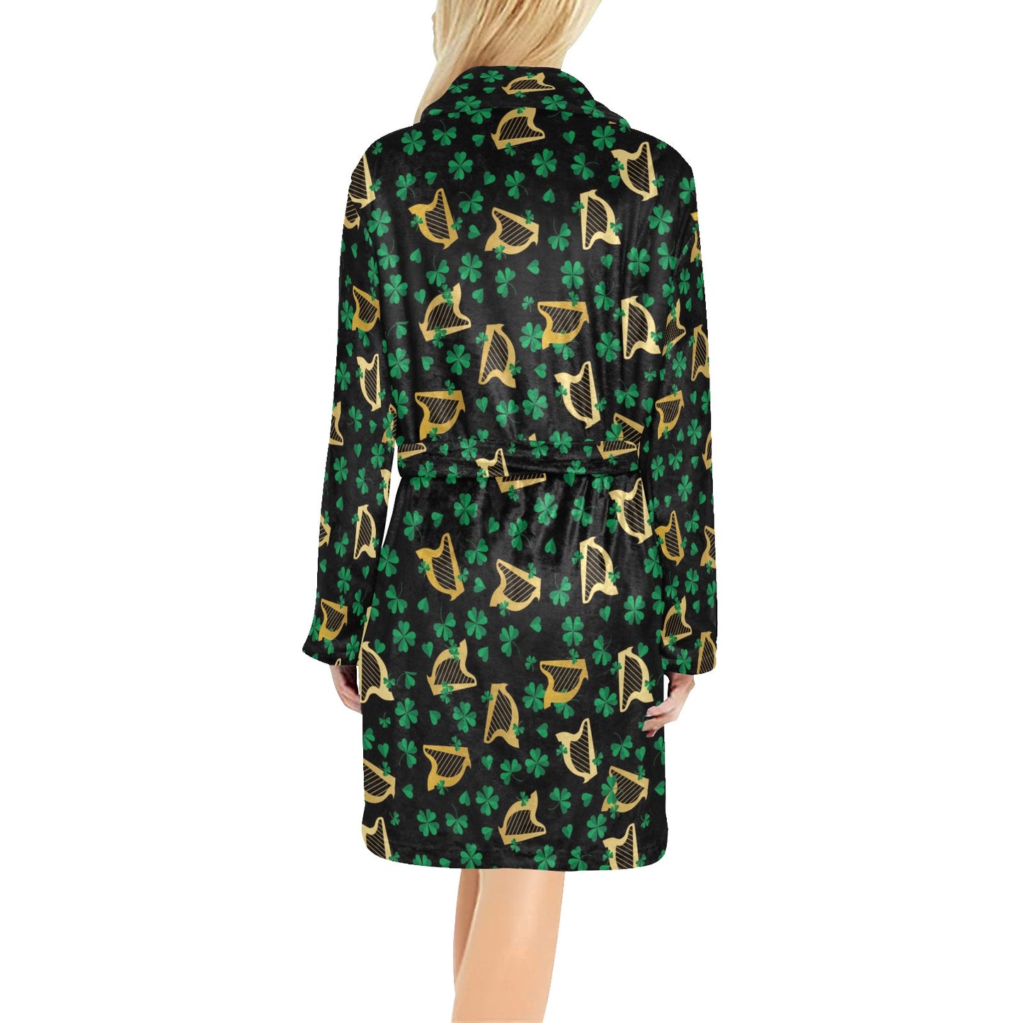 Harp Print Design LKS402 Women's Fleece Robe
