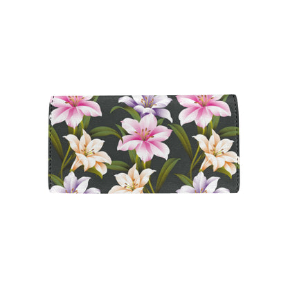 Lily Pattern Print Design LY01 Women's Trifold Wallet