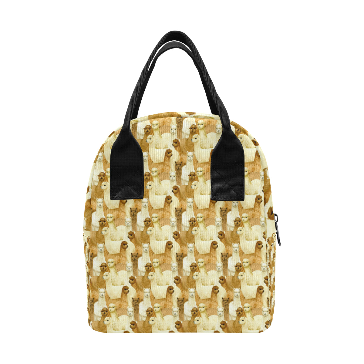Alpaca Watercolor Design Themed Print Insulated Lunch Bag