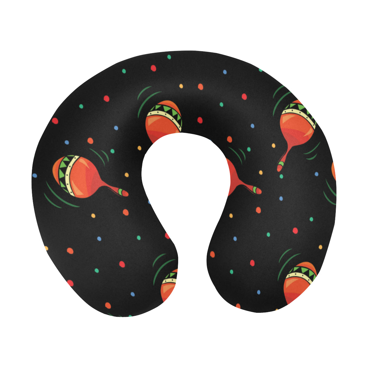 Maracas Pattern Print Design 03 U-Shaped Travel Neck Pillow
