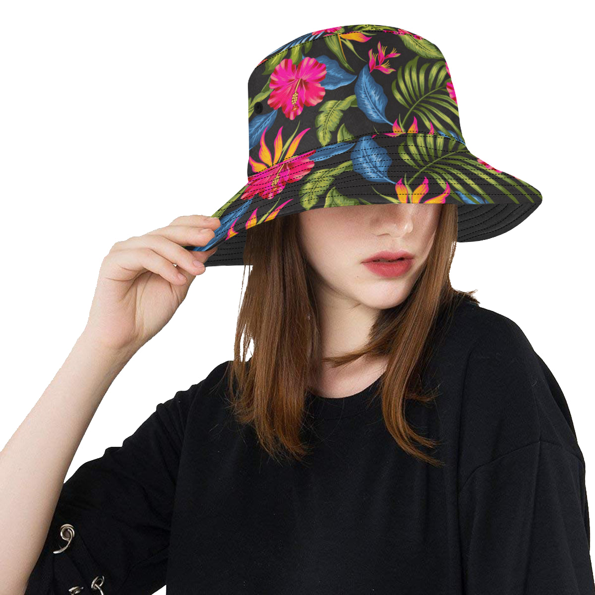 Bird Of Paradise Pattern Print Design BOP014 Unisex Bucket Hat