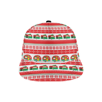 Camper Camping Ugly Christmas Design Print Snapback Cap