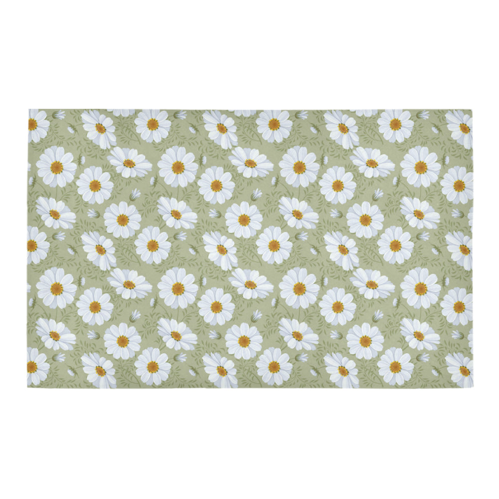 Daisy Yellow Print Pattern Bath Mat