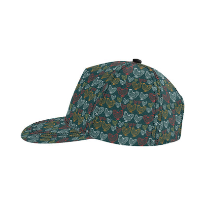 Rooster Hand Draw Design Snapback Cap