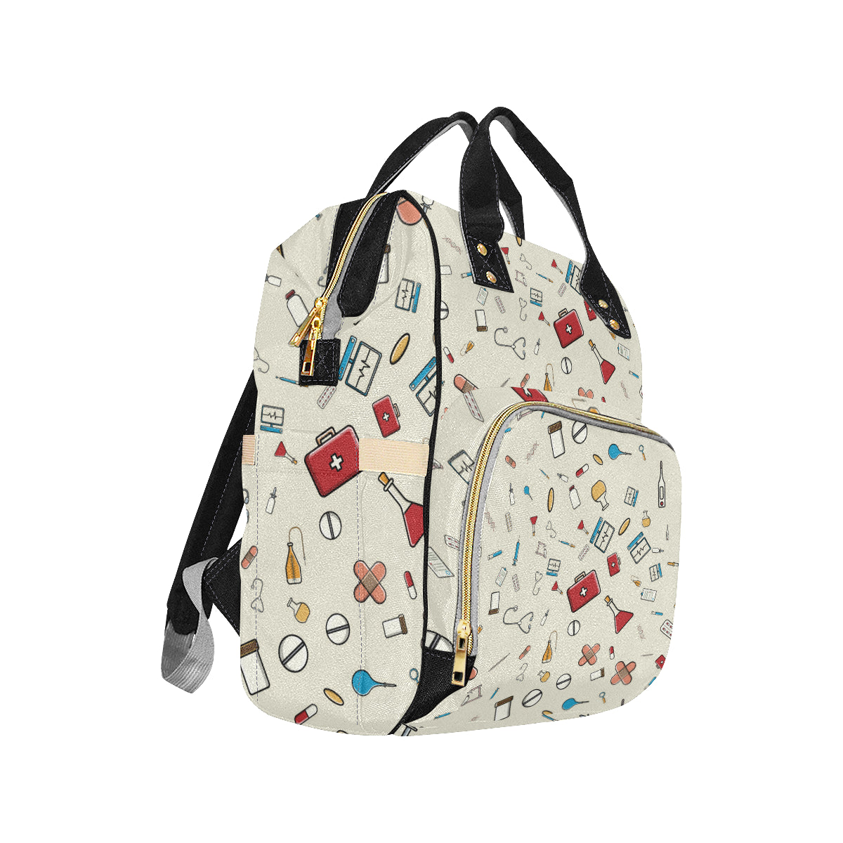Nurse Pattern Print Design A04 Diaper Bag Backpack