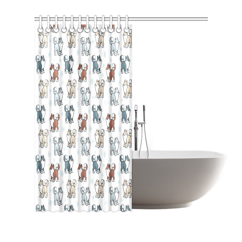 Alaskan Malamute Pattern Print Design 02 Shower Curtain