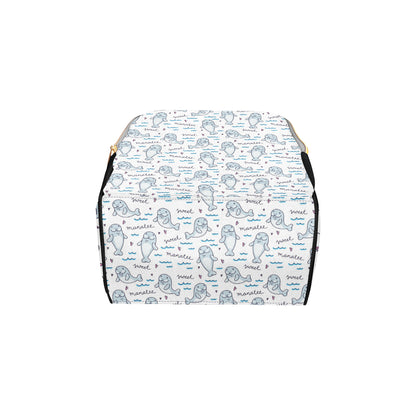Manatee Baby Pattern Print Design 03 Diaper Bag Backpack