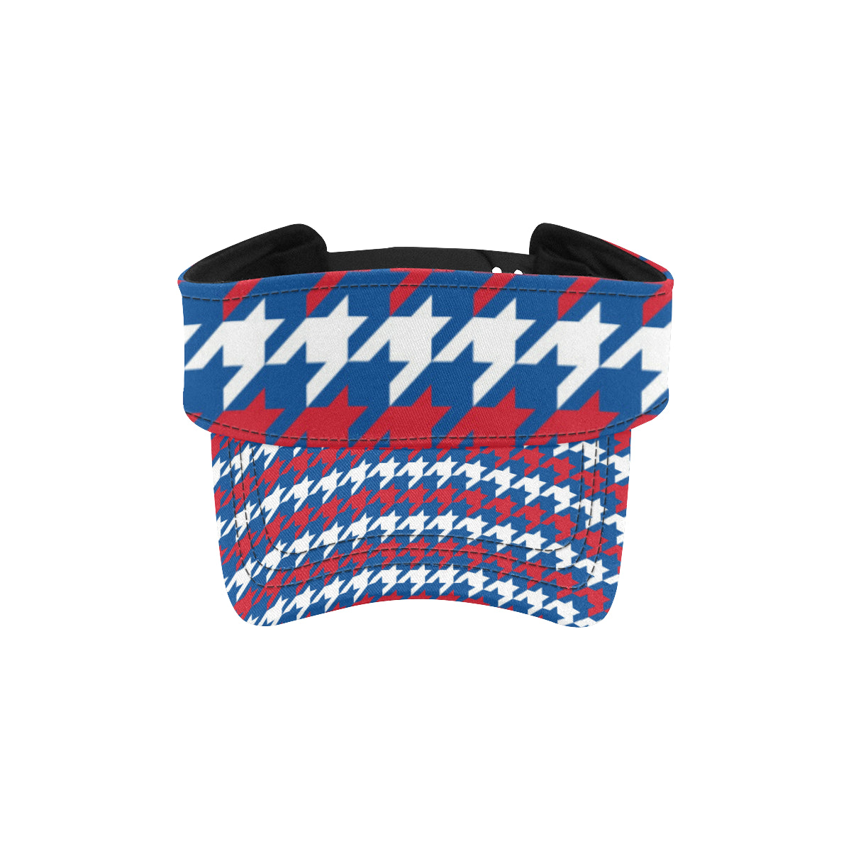 Patriotic Houndstooth Pattern Print Design A02 Unisex Sun Visor