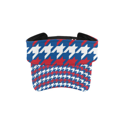 Patriotic Houndstooth Pattern Print Design A02 Unisex Sun Visor