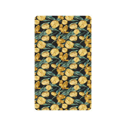 Elegant Yellow Tulip Print Rubber Doormat