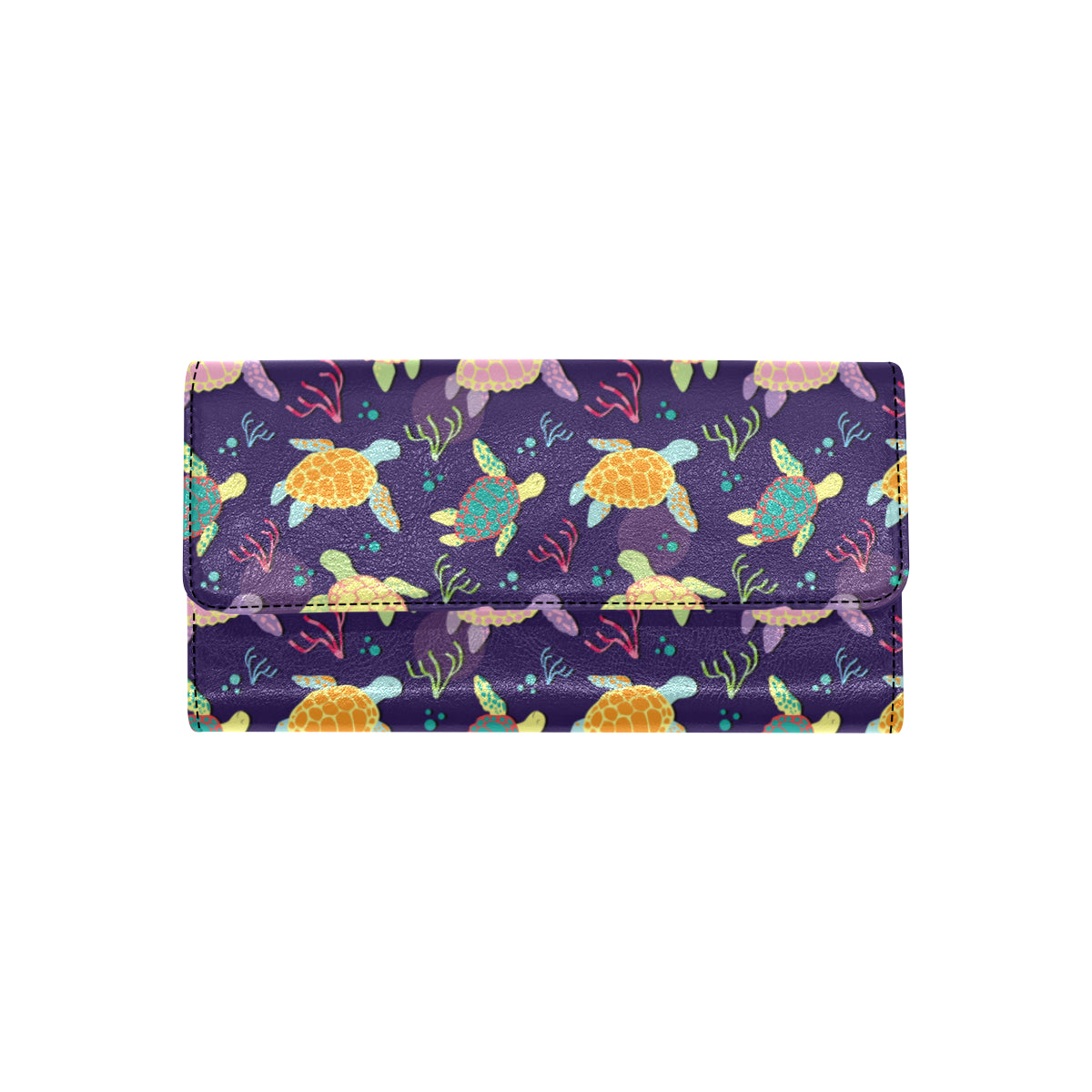 Sea Turtle Color Smile Women's Trifold Wallet