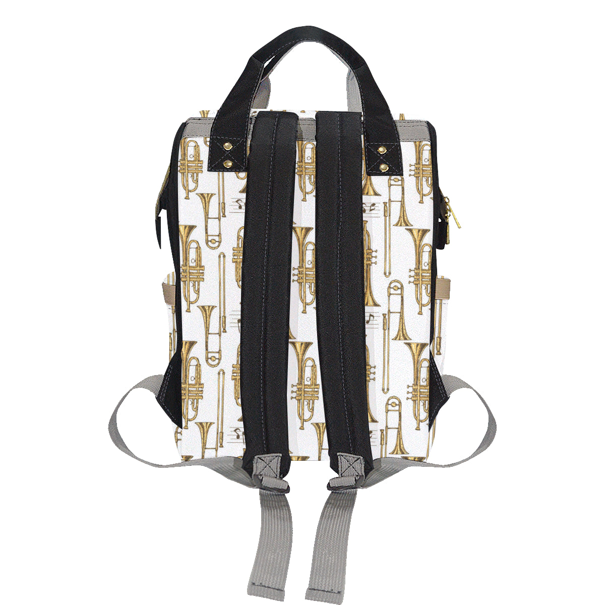 Trombone Pattern Print Design 04 Diaper Bag Backpack