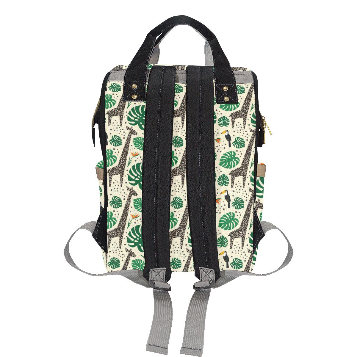 Rainforest Giraffe Pattern Print Design A02 Diaper Bag Backpack