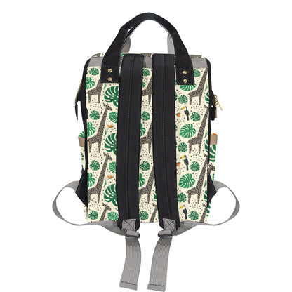 Rainforest Giraffe Pattern Print Design A02 Diaper Bag Backpack
