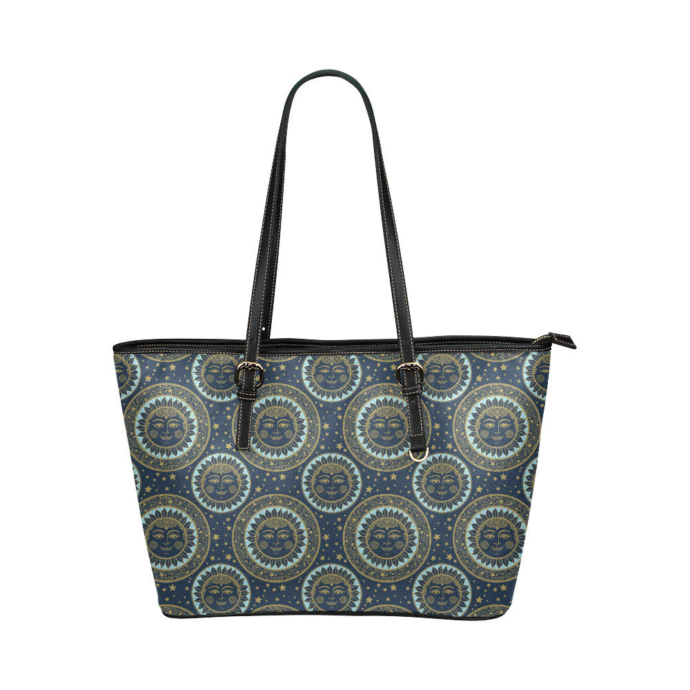 Boho Sun Dream Leather Tote Bag