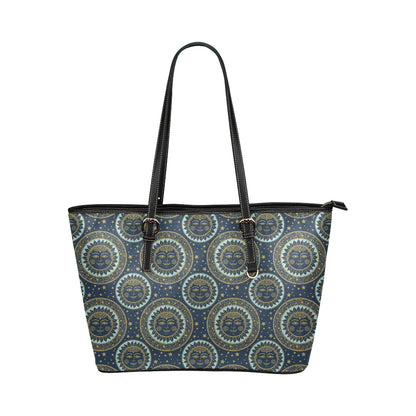 Boho Sun Dream Leather Tote Bag
