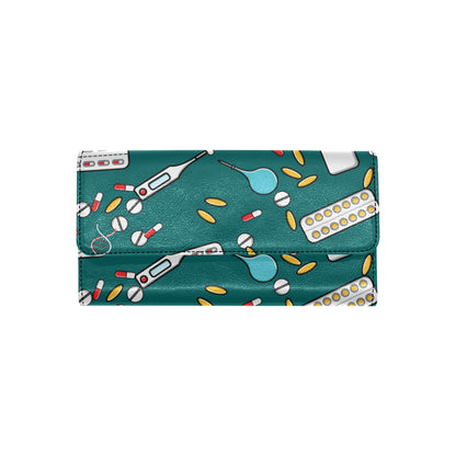 Nurse Pattern Print Design A05 Women's Trifold Wallet