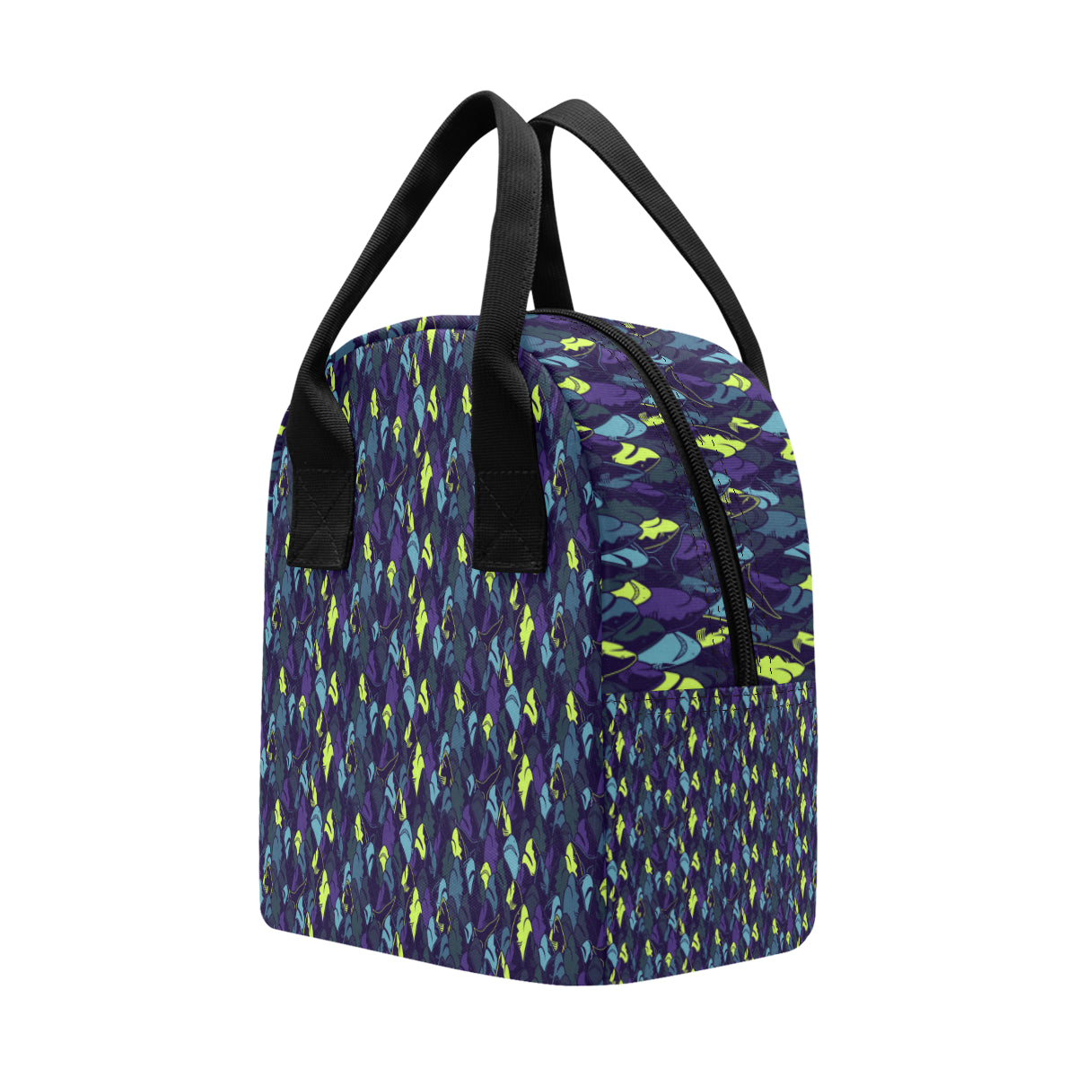 Shark Neon color Print Insulated Lunch Bag