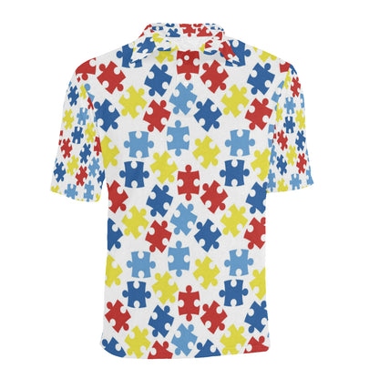 Autism Awareness Pattern Print Design 04 Men Polo Shirt