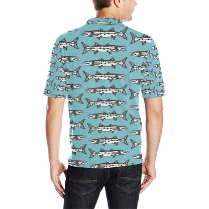 Barracuda Pattern Print Design 03 Men Polo Shirt