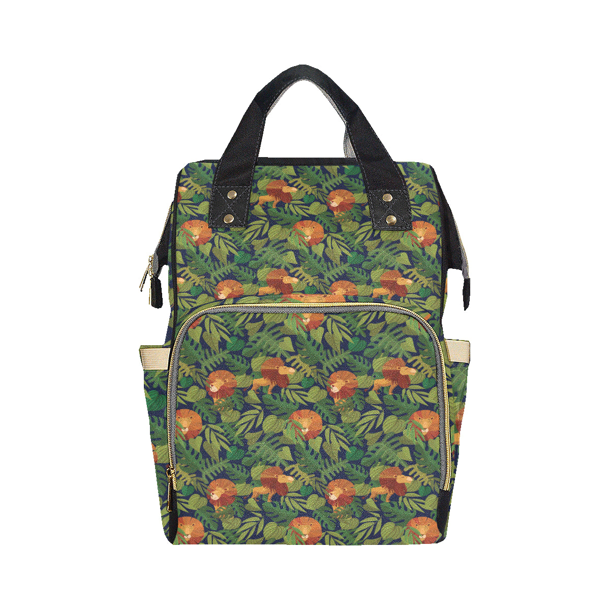 Lion Jungle Pattern Print Design 05 Diaper Bag Backpack