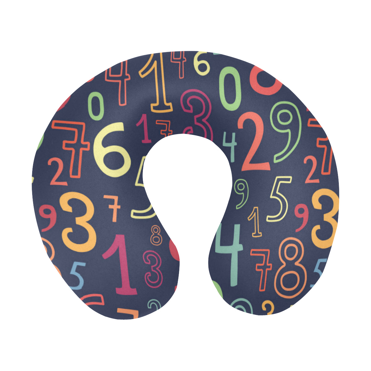 Number Pattern Print Design A01 U-Shaped Travel Neck Pillow