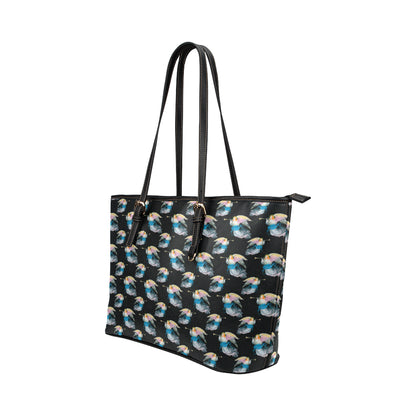 Angel with Wings Beautiful Design Print Leather Tote Bag