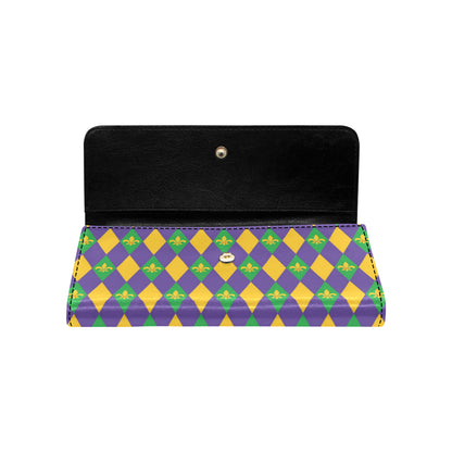 Mardi Gras Pattern Print Design 05 Women's Trifold Wallet