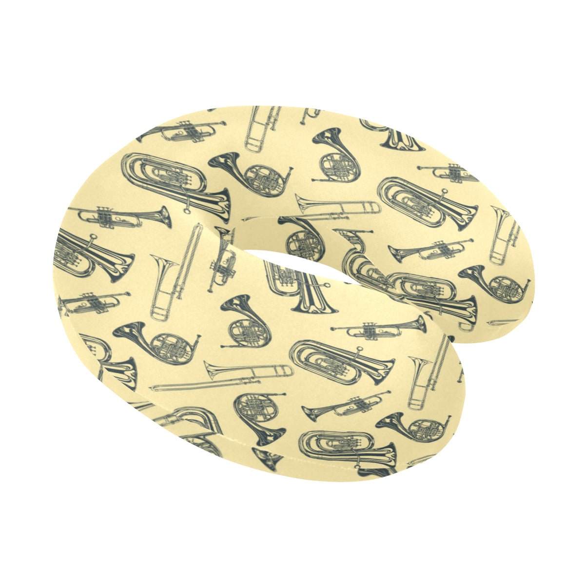 Tuba Pattern Print Design 01 U-Shaped Travel Neck Pillow