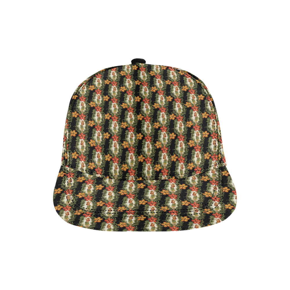 Hawaiian Flower Hula Hibiscus Print Snapback Cap