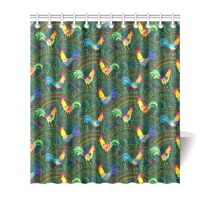 Rooster Pattern Print Design A01 Shower Curtain