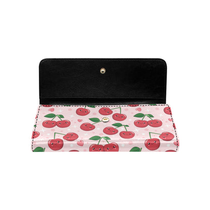 Cherry Pattern Print Design CH02 Women's Trifold Wallet