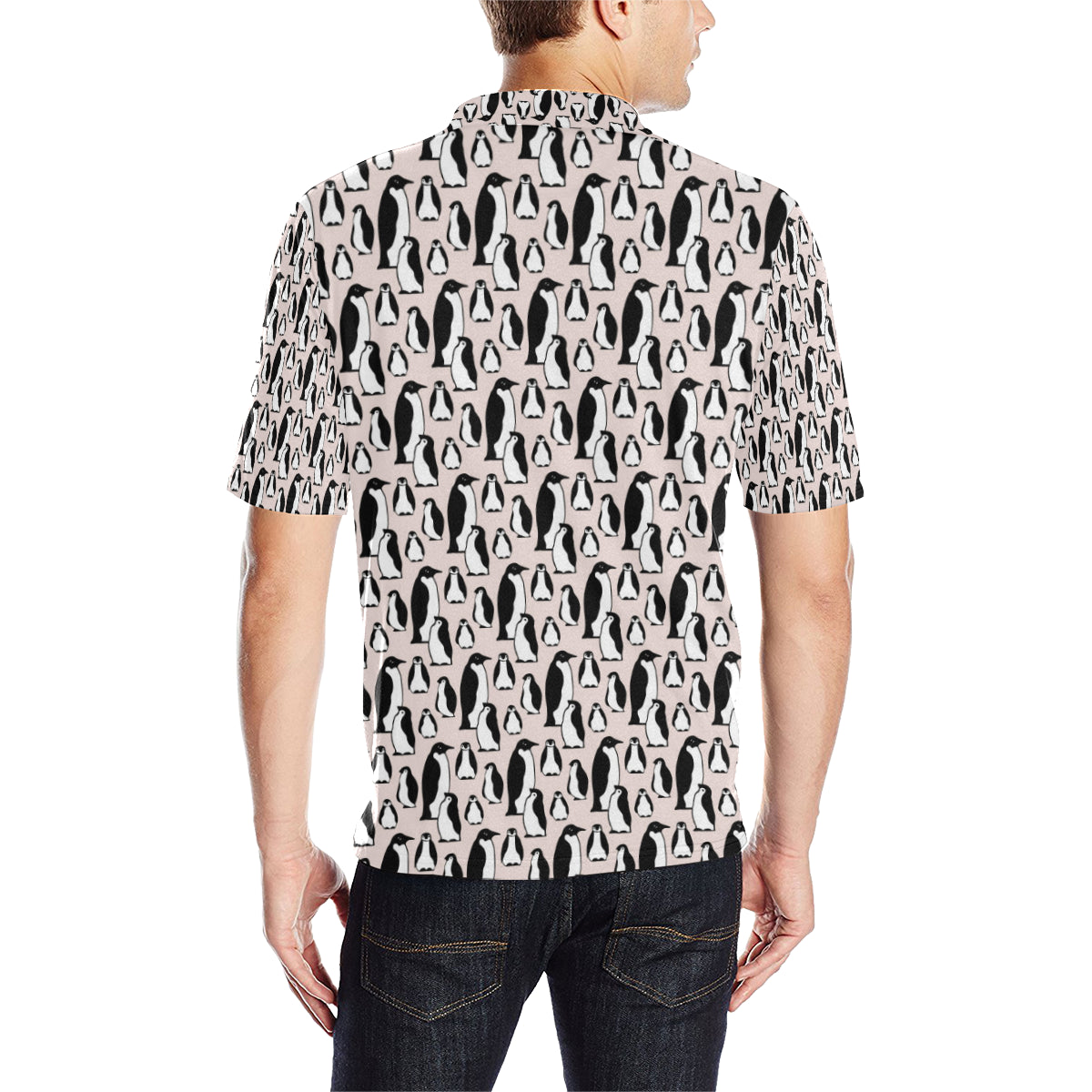 Penguin Themed Men Polo Shirt