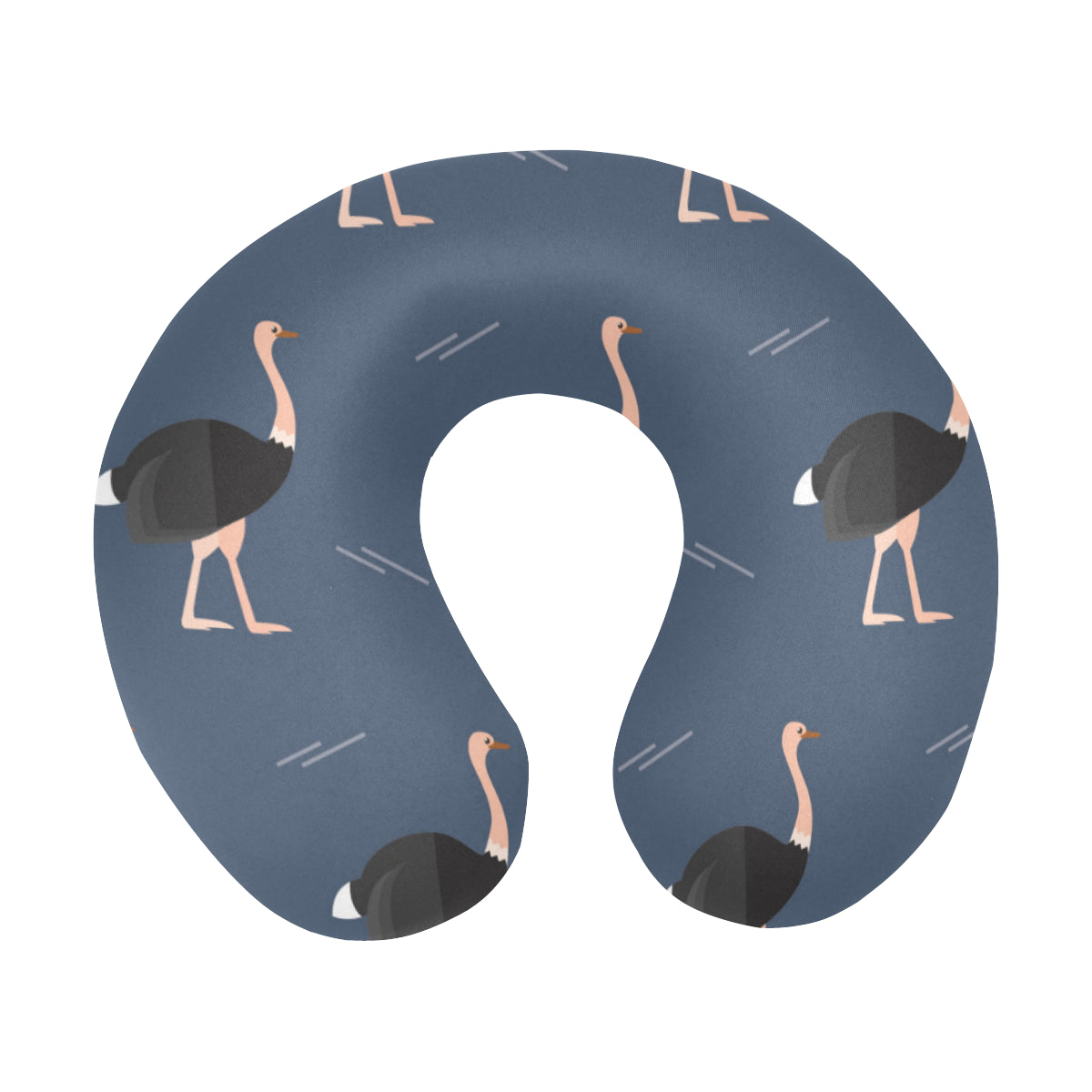 Ostrich Pattern Print Design 04 U-Shaped Travel Neck Pillow