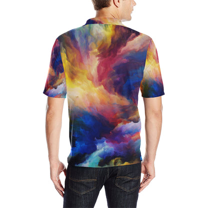 Vortex Twist Swirl Water Color Design Men Polo Shirt