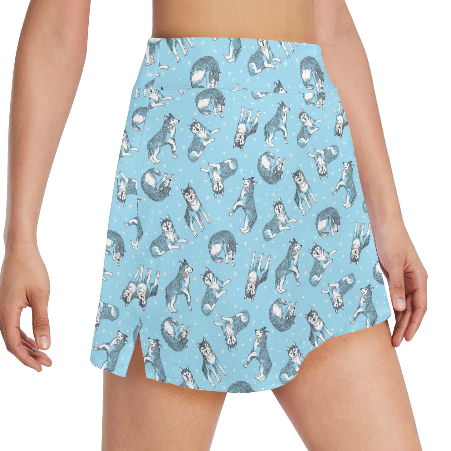 Wolf Design Print Pattern 17" Golf & Pickleball Skort with Pockets