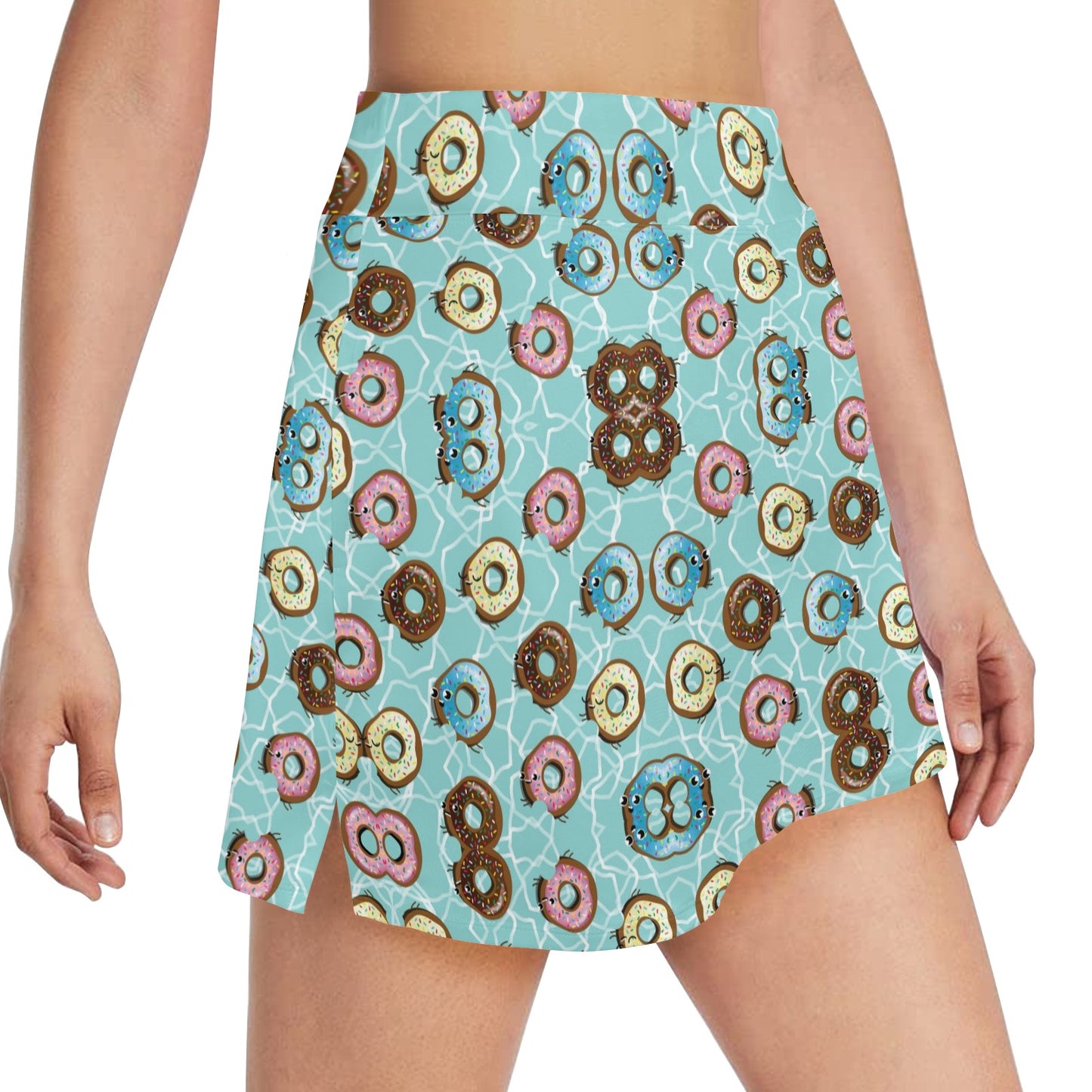 Emoji Donut Print Pattern 17" Golf & Pickleball Skort with Pockets