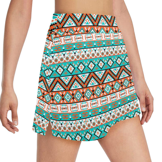 Navajo Style Print Pattern 17" Golf & Pickleball Skort with Pockets