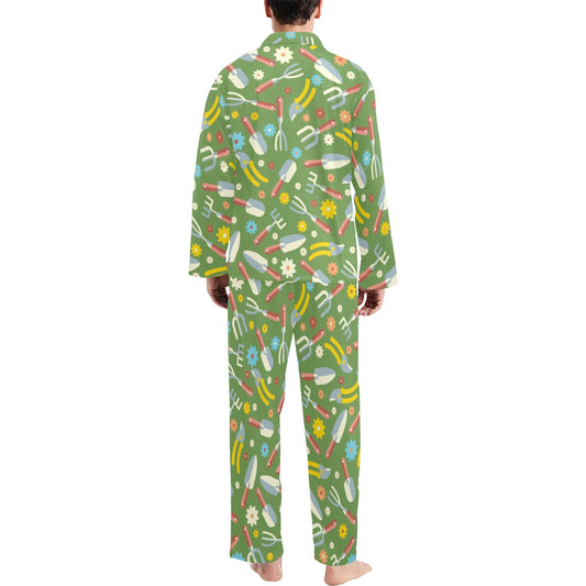 Gardening Pattern Print Design G06 Men's Long Pajama Set