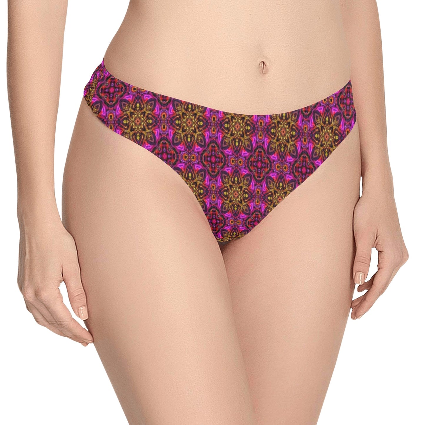kaleidoscope Abstract Print Design Women's Thongs