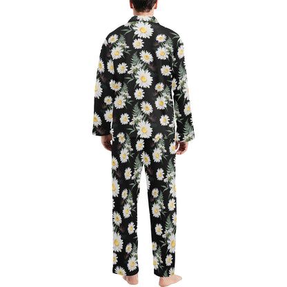 Daisy Pattern Print Design DS07 Men's Long Pajama Set